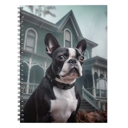 Boston Terrier Halloween Beängstigend Notizblock (Vorderseite)