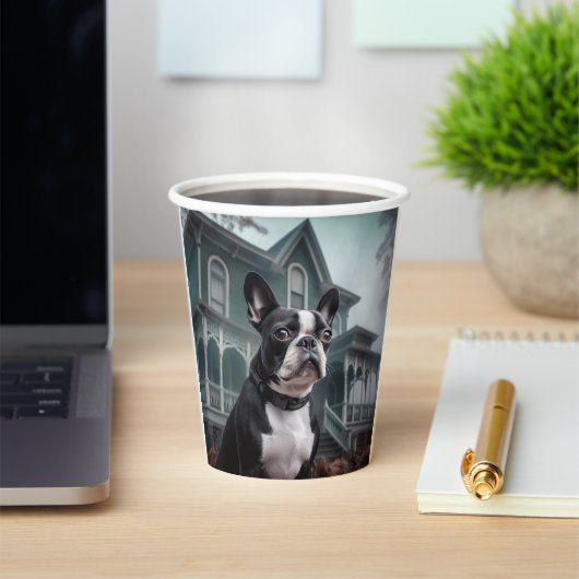 Boston Terrier Halloween Beängstigend Pappbecher (InSitu)
