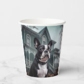 Boston Terrier Halloween Beängstigend Pappbecher (Rückseite)