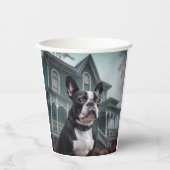 Boston Terrier Halloween Beängstigend Pappbecher (Vorderseite)
