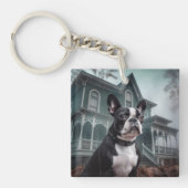 Boston Terrier Halloween Beängstigend Schlüsselanhänger (Vorderseite)