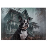 Boston Terrier Halloween Beängstigend Schneidebrett (Vorderseite)