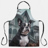 Boston Terrier Halloween Beängstigend Schürze (Vorderseite)