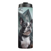 Boston Terrier Halloween Beängstigend Thermosbecher (Vorderseite)