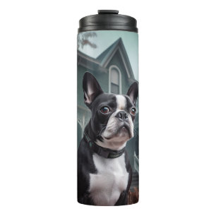 Boston Terrier Halloween Beängstigend Thermosbecher