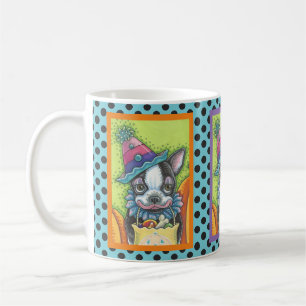 BOSTON TERRIER HALLOWEEN CLOWEN, CLASSIC HUND TASS KAFFEETASSE