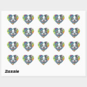 BOSTON TERRIER HALLOWEEN CLOWN STICKER SHEET Herz (Blatt)