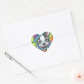 BOSTON TERRIER HALLOWEEN CLOWN STICKER SHEET Herz (Umschlag)