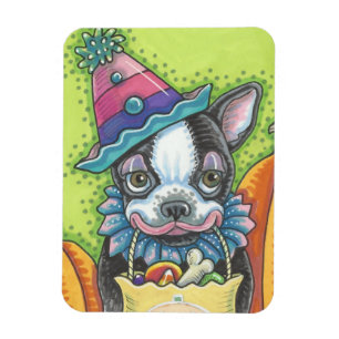 BOSTON-TERRIER HALLOWEEN CLOWN, SÜßER HUND MAGNET