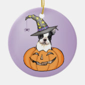 Boston Terrier Halloween Keramikornament (Vorne)