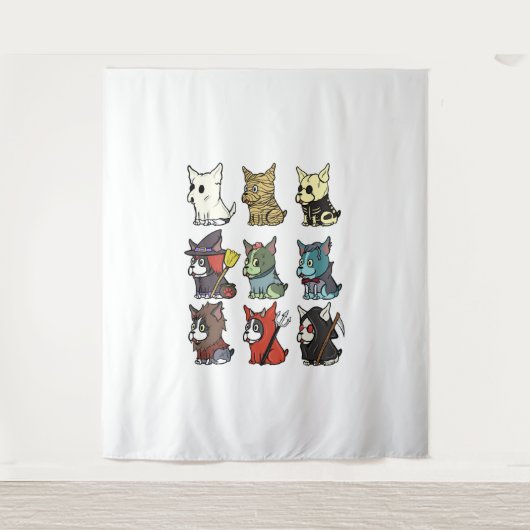 Boston Terrier Halloween-Kostüm Wandteppich (Vorderseite)