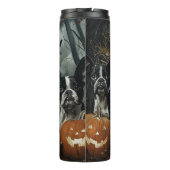 Boston Terrier Halloween Night Doggy Delight Thermosbecher (Rückseite)