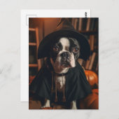 Boston Terrier Halloween Postkarte (Vorne/Hinten)