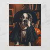 Boston Terrier Halloween Postkarte (Vorderseite)