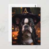 Boston Terrier Halloween Postkarte (Vorne/Hinten)