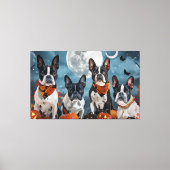 Boston Terrier Halloween Spooky Leinwanddruck (Vorderseite)