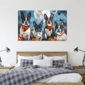 Boston Terrier Halloween Spooky Leinwanddruck (Insitu (Schlafzimmer))