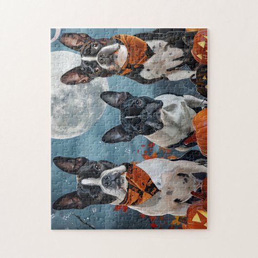 Boston Terrier Halloween Spooky Puzzle (Vertikal)