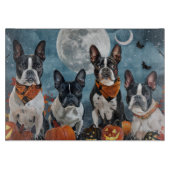 Boston Terrier Halloween Spooky Schneidebrett (Vorderseite)
