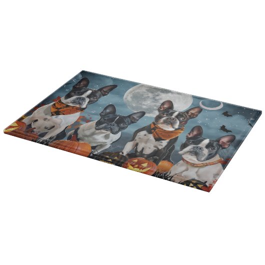 Boston Terrier Halloween Spooky Schneidebrett (Ecke)
