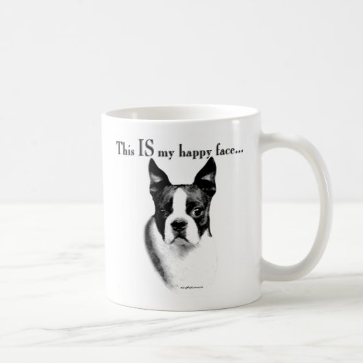Boston Terrier Happy Face Kaffeetasse (Rechts)