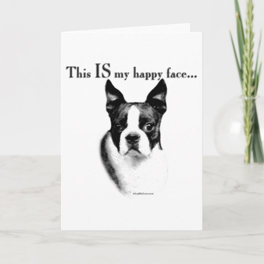 Boston Terrier Happy Face Karte (Vorderseite)