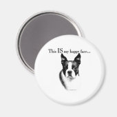 Boston Terrier Happy Face - Magnet (Vorderseite/Rückseite)