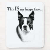 Boston Terrier Happy Face Mousepad (Vorne)