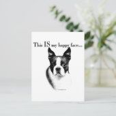 Boston Terrier Happy Face Postkarte (Stehend Vorderseite)