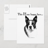 Boston Terrier Happy Face Postkarte (Vorne/Hinten)