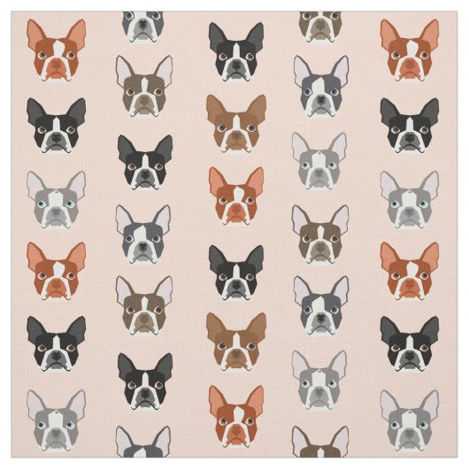 Boston Terrier Heads Gewebe - niedliche Hunde Stoff (Muster)