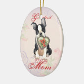 Boston Terrier Heart Mama Keramik Ornament (Links)