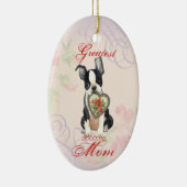 Boston Terrier Heart Mama Keramik Ornament (Rechts)