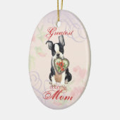 Boston Terrier Heart Mama Keramik Ornament (Links)