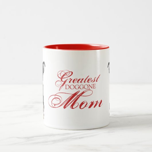 Boston Terrier Heart Mama Zweifarbige Tasse (Mittel)