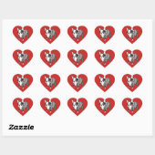 Boston Terrier Heart Shaped Sticker (Blatt)