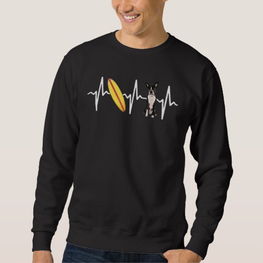 Boston Terrier Heartbeat Dog Sweatshirt (Vorderseite)
