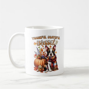 Boston Terrier Herbst-Kürbis Hundeliebhaber Kaffeetasse