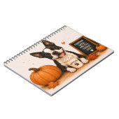 Boston Terrier Herbstcafé Notizblock (Linke Seite)
