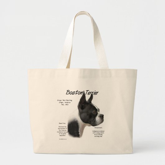 Boston Terrier History Design Jumbo Stoffbeutel (Vorne)