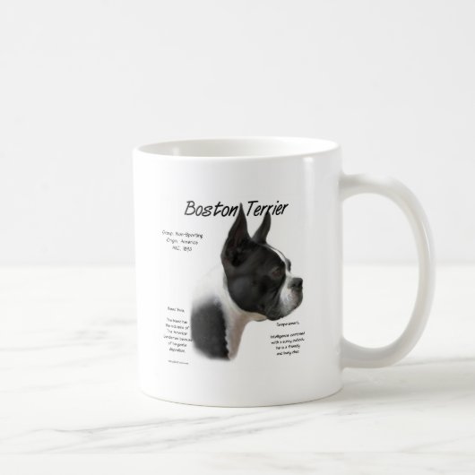 Boston Terrier History Design Kaffeetasse (Rechts)