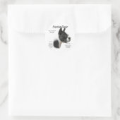 Boston Terrier History Design Runder Aufkleber (Tasche)