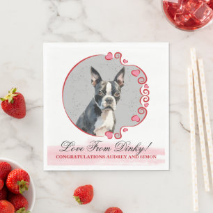 Boston Terrier Hochzeitsservietten mit Hundebild Serviette