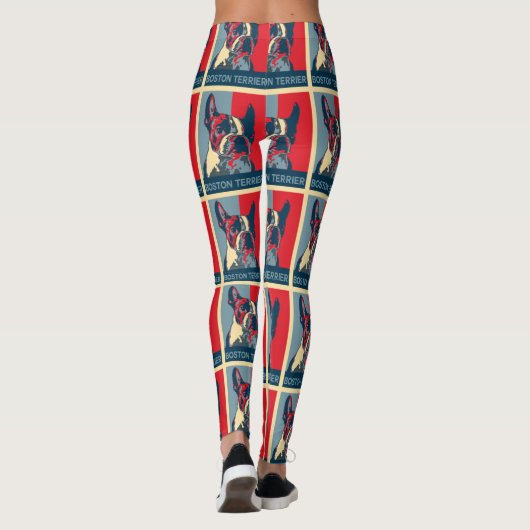 Boston-Terrier-Hoffnung inspiriert Leggings (Rückseite)