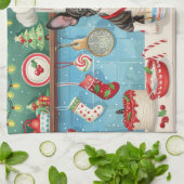 Boston Terrier Holiday Baking: Festliche Weihnacht Geschirrtuch (Gefaltet)