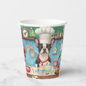 Boston Terrier Holiday Baking: Festliche Weihnacht Pappbecher (Vorderseite)