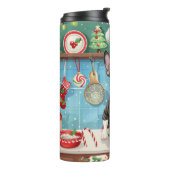 Boston Terrier Holiday Baking: Festliche Weihnacht Thermosbecher (Nach links gedreht)