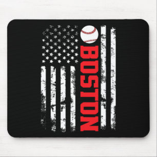 Boston Terrier Hund Amerikanische Flagge 4. Juli P Mousepad