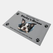 Boston Terrier Hund Fußmatte (Schrägansicht)