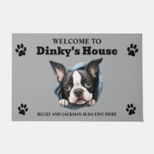 Boston Terrier Hund Fußmatte (Vorderseite)